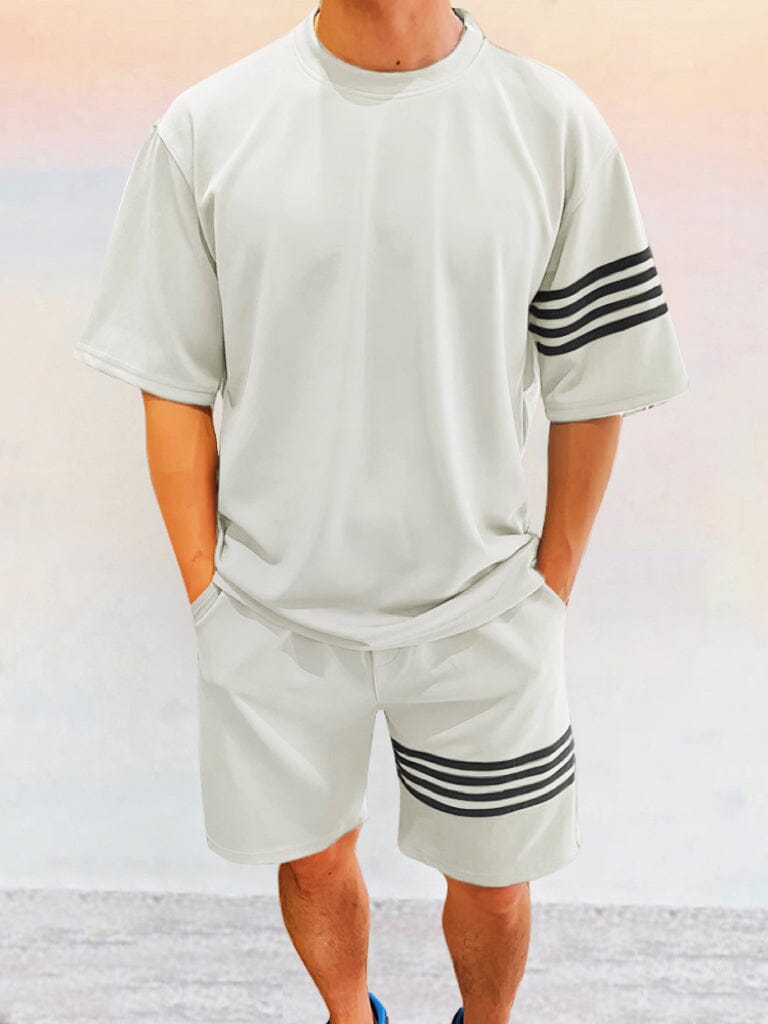 Cozy Gestreift Splicing Trainingsanzug Set