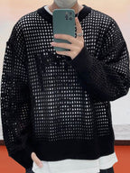 Stylish Mesh Hollow-Out Pullover