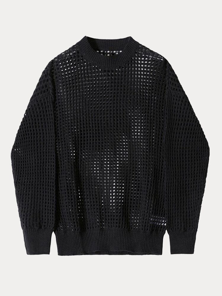 Stylish Mesh Hollow-Out Pullover