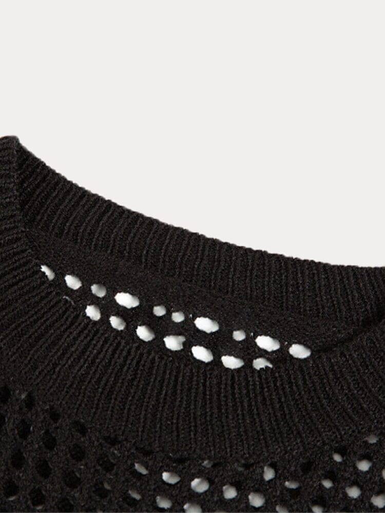 Stylish Mesh Hollow-Out Pullover