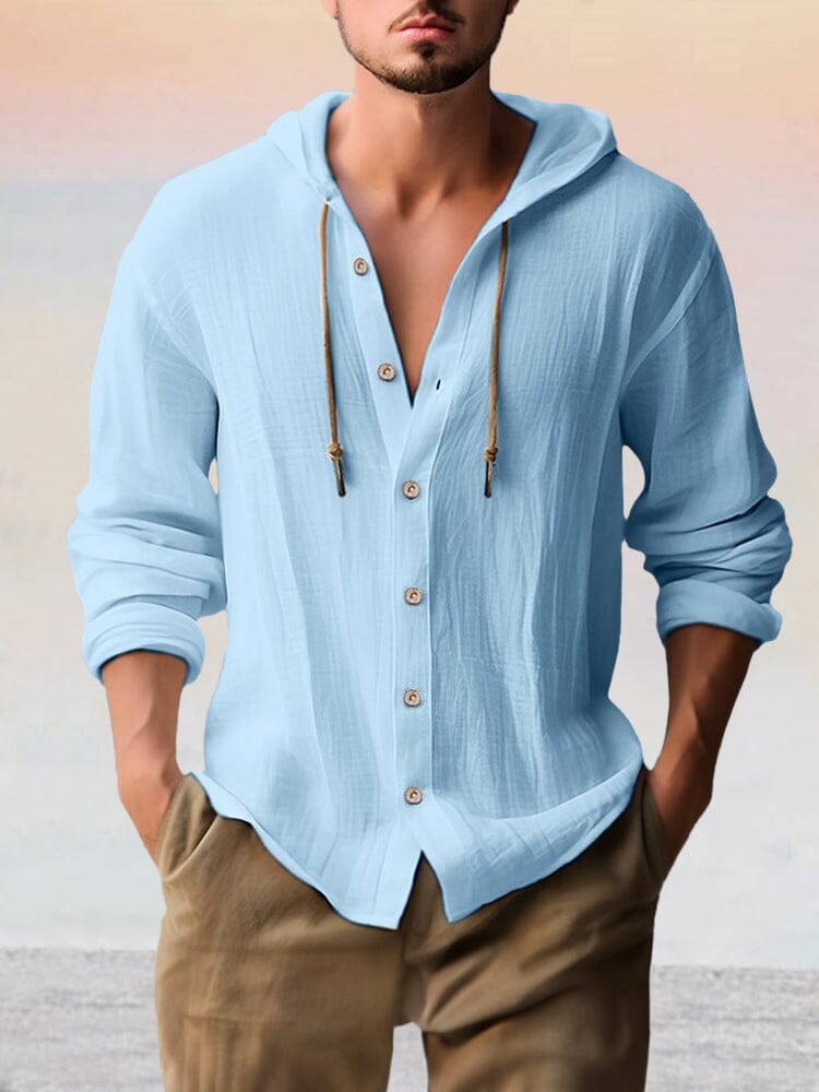 Casual Baumwolle Leinen Mit Kapuze Top