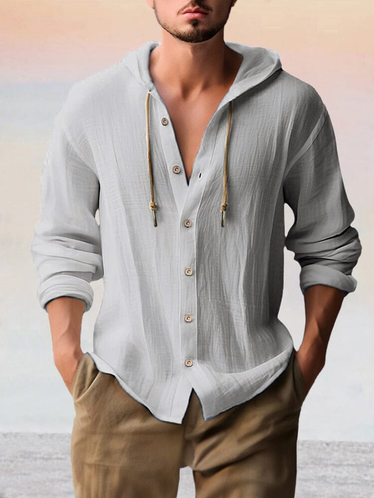 Casual Baumwolle Leinen Mit Kapuze Top