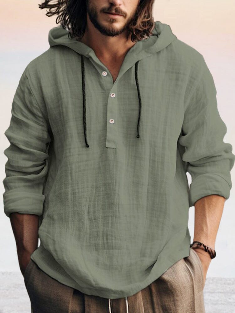 Cozy Baumwolle Leinen Hoodie