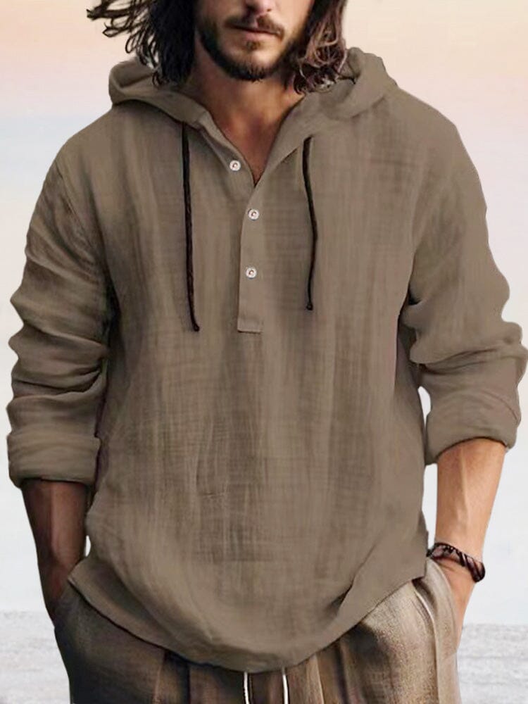 Cozy Baumwolle Leinen Hoodie