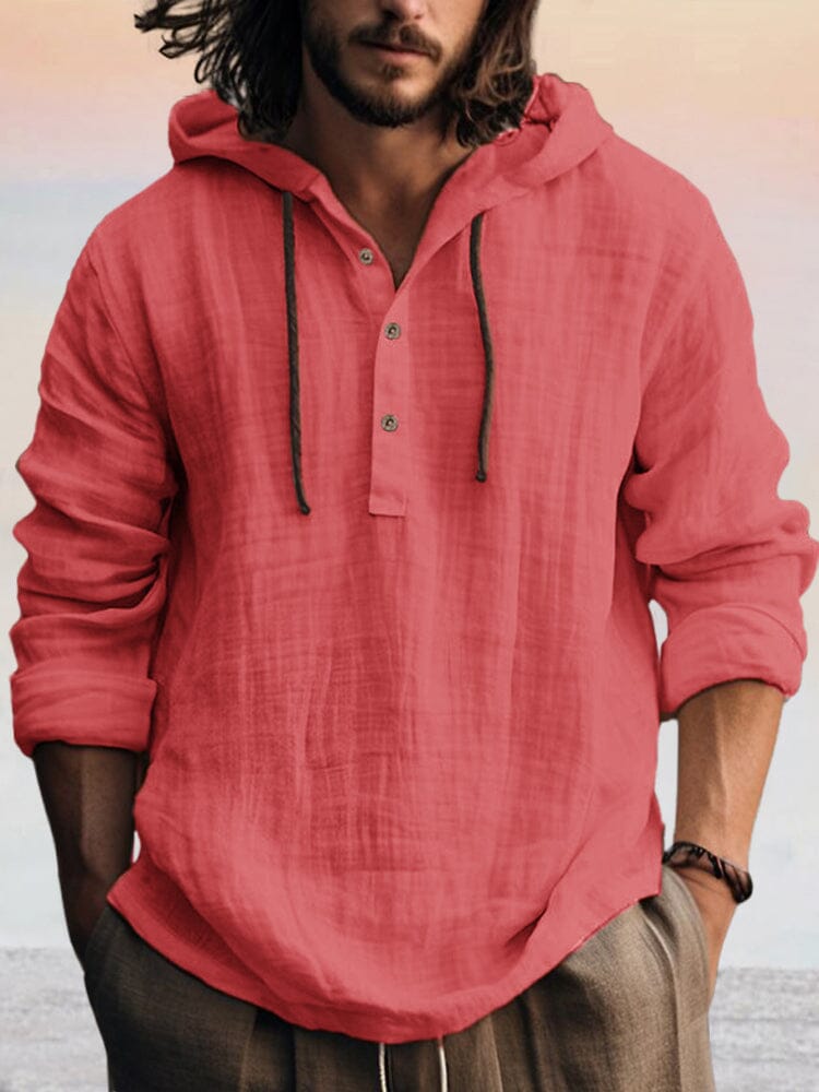 Cozy Baumwolle Leinen Hoodie