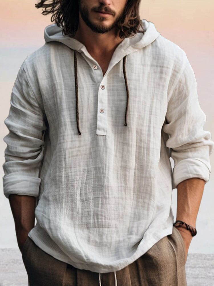 Cozy Baumwolle Leinen Hoodie