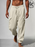 Multi Pockets Baumwolle Leinen Hose