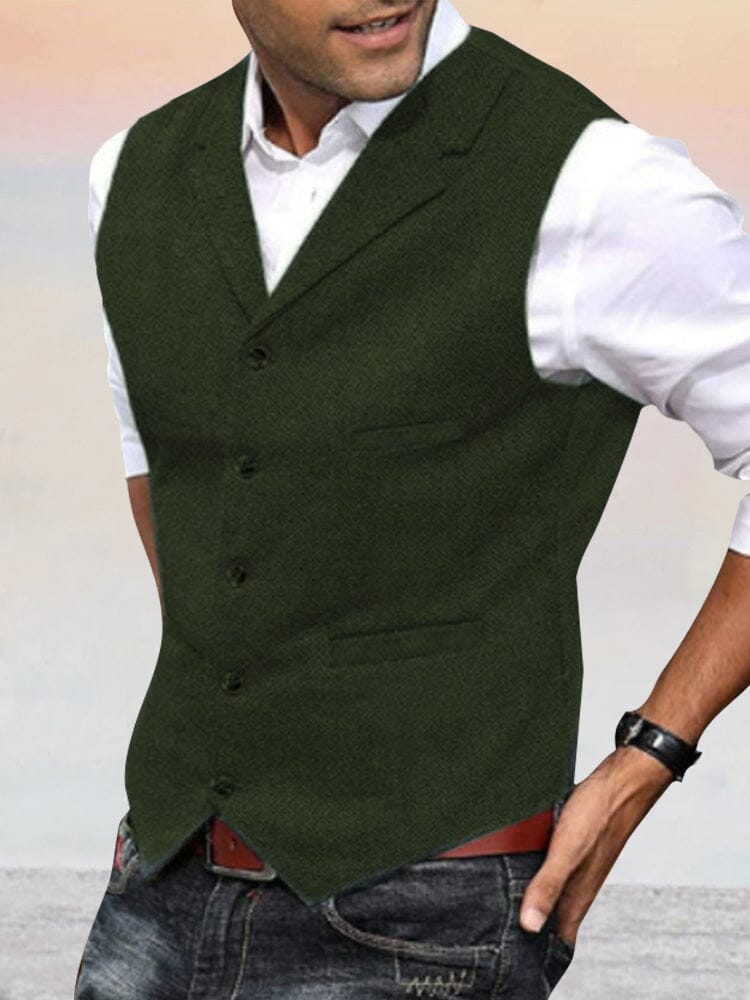 Herringbone Tweed Anzug Weste
