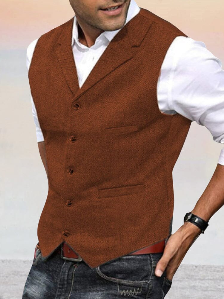 Herringbone Tweed Anzug Weste