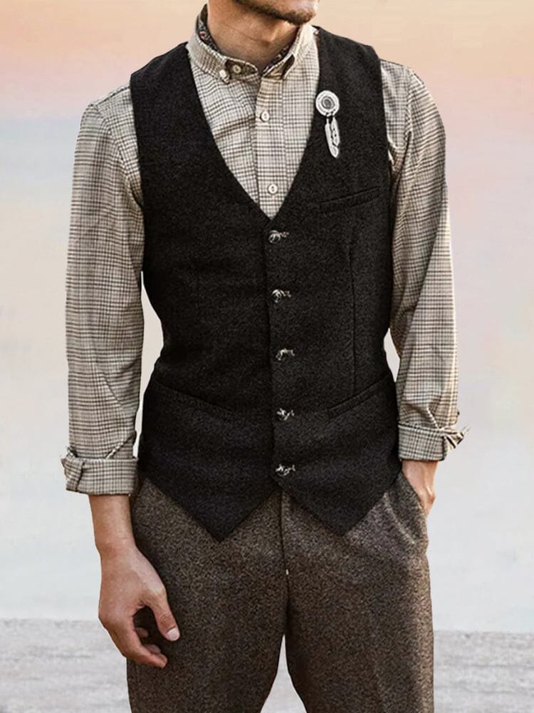 Klassisch Tweed Anzug Weste