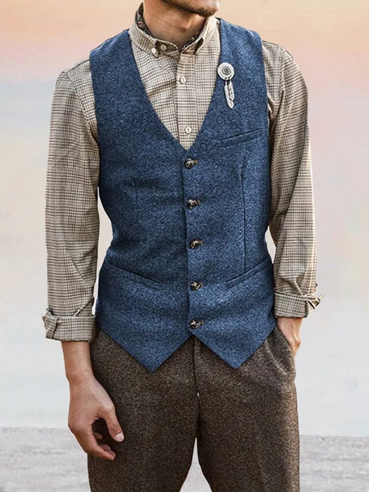 Klassisch Tweed Anzug Weste