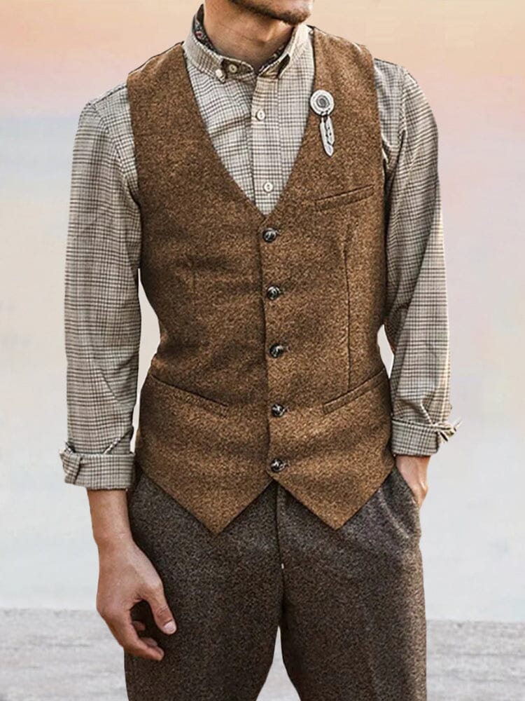 Klassisch Tweed Anzug Weste