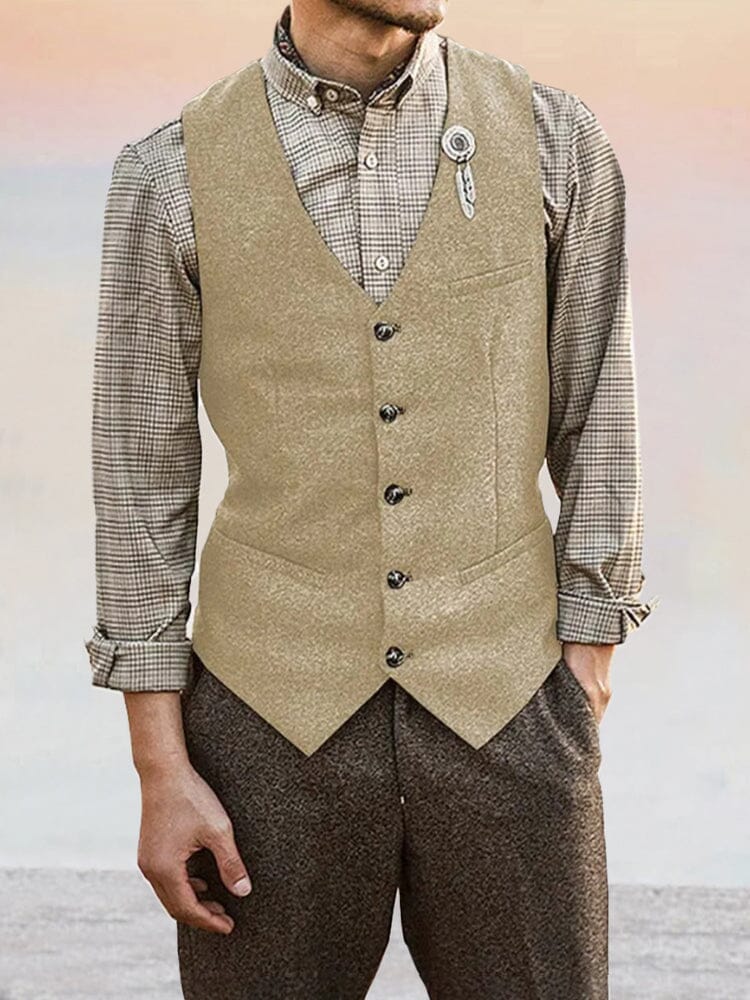 Klassisch Tweed Anzug Weste