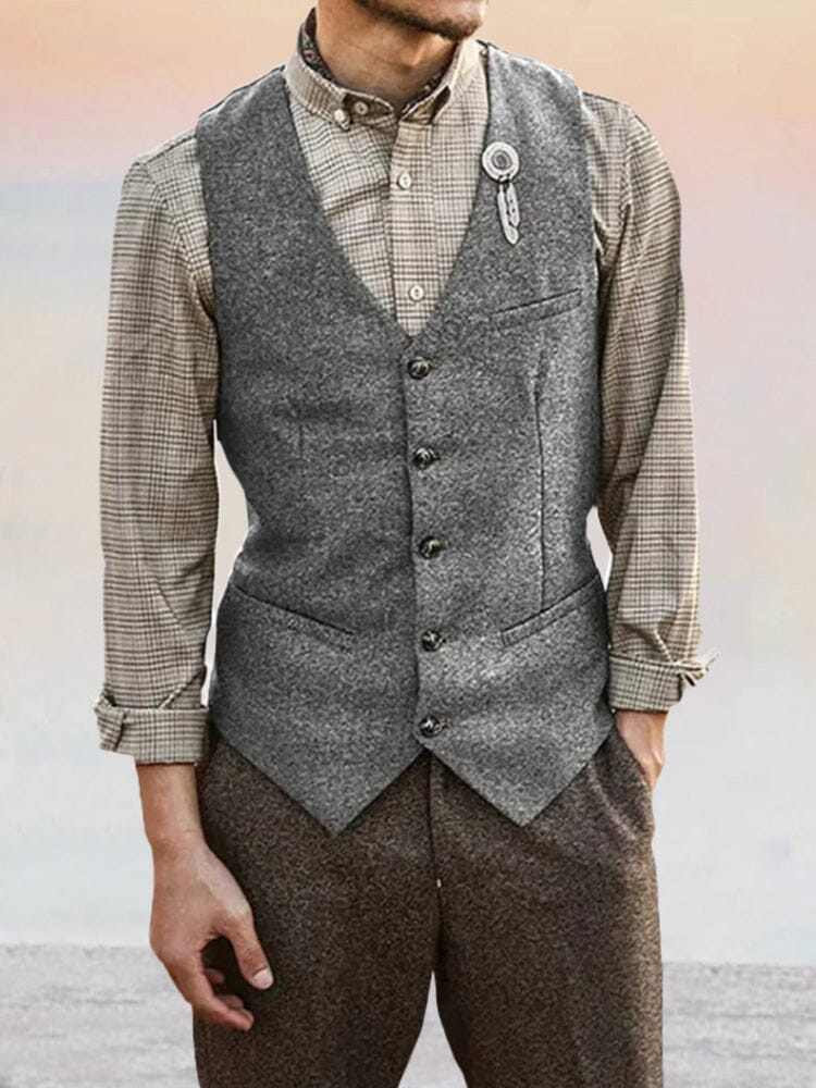 Klassisch Tweed Anzug Weste