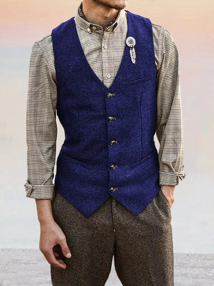 Klassisch Tweed Anzug Weste