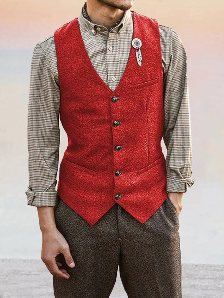 Klassisch Tweed Anzug Weste