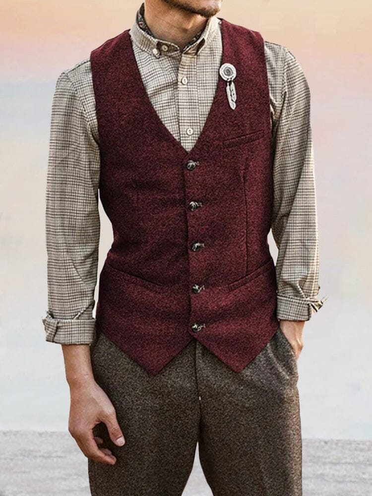 Klassisch Tweed Anzug Weste