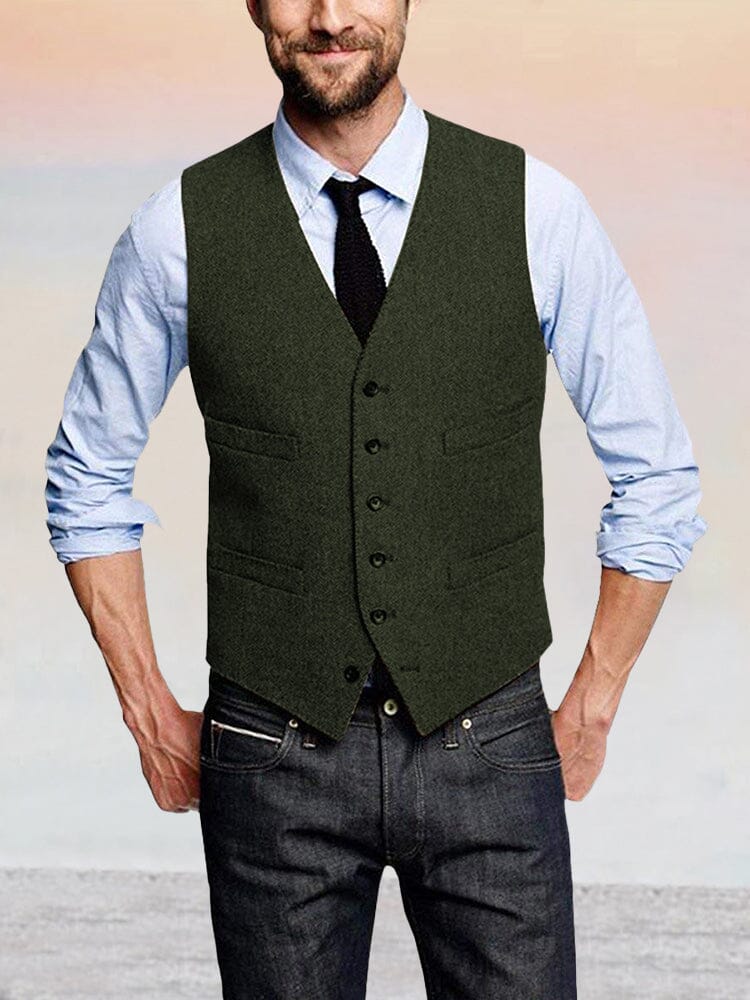 Klassisch Retro Tweed Weste