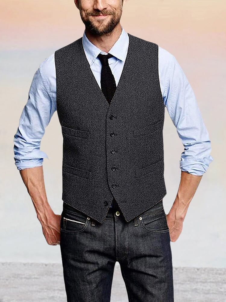 Klassisch Retro Tweed Weste