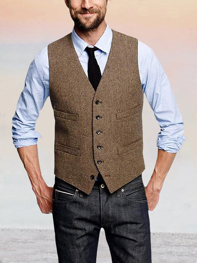 Klassisch Retro Tweed Weste