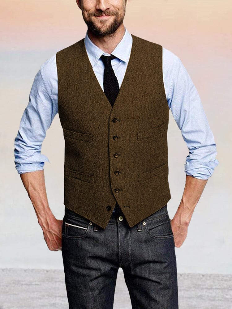 Klassisch Retro Tweed Weste