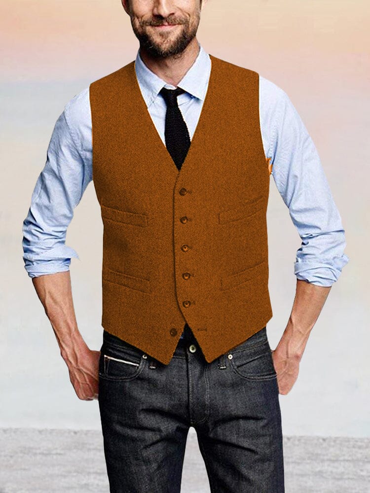Klassisch Retro Tweed Weste