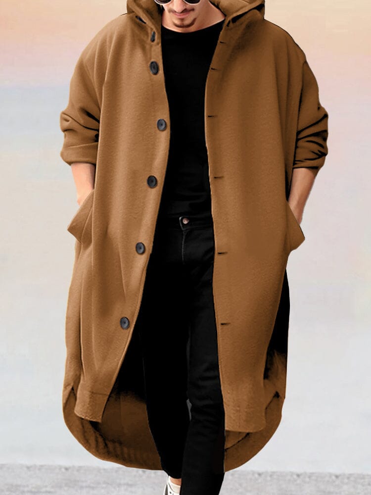 Stylish Lang Mit Kapuze Oberbekleidung