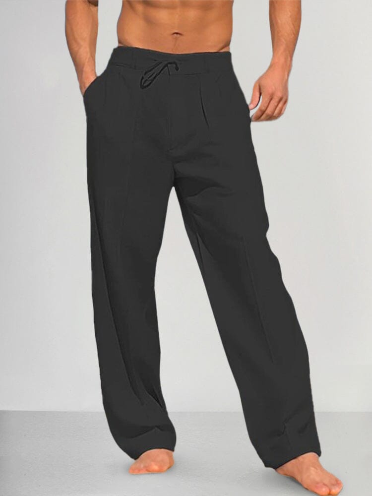 Cozy Straight Leg Baumwolle Leinen Hose