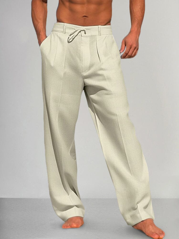 Cozy Straight Leg Baumwolle Leinen Hose