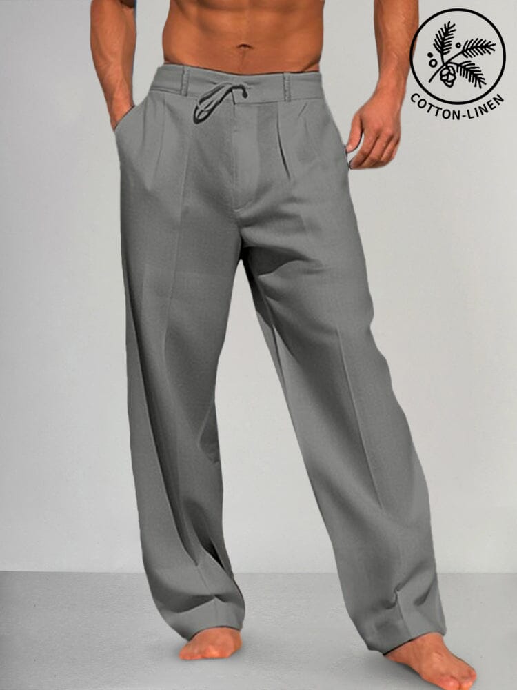Cozy Straight Leg Baumwolle Leinen Hose
