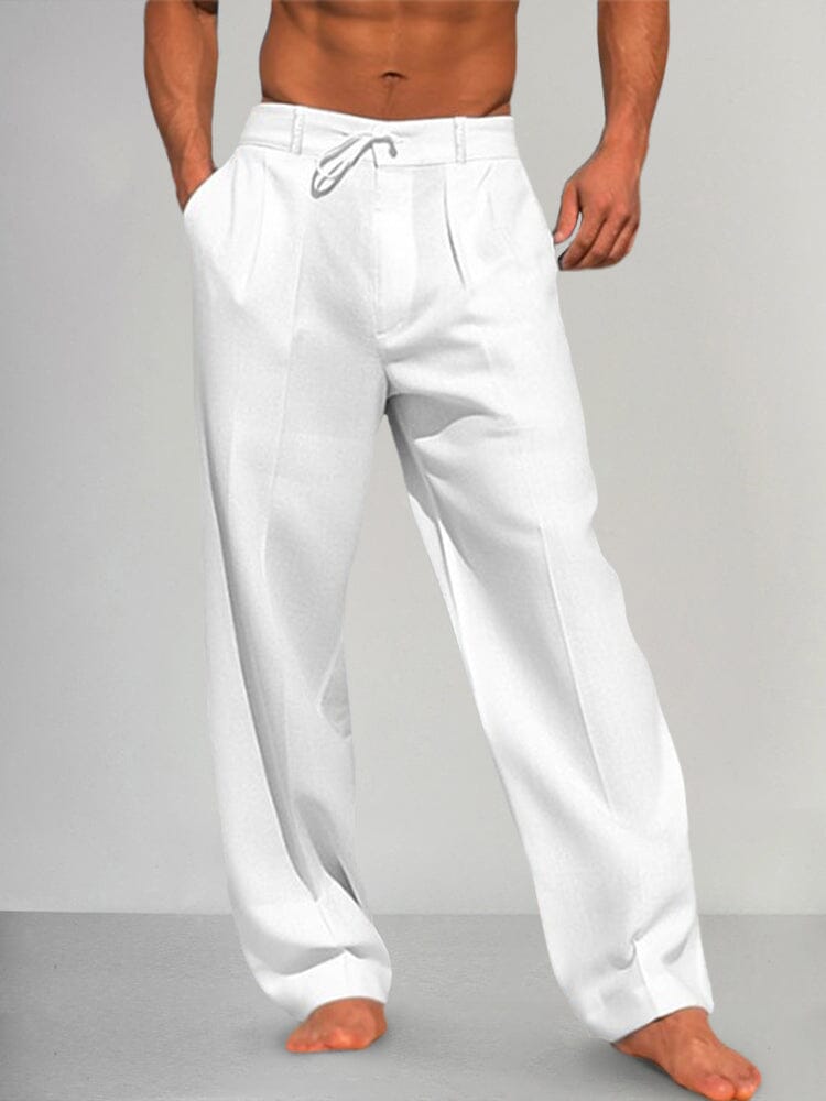Cozy Straight Leg Baumwolle Leinen Hose