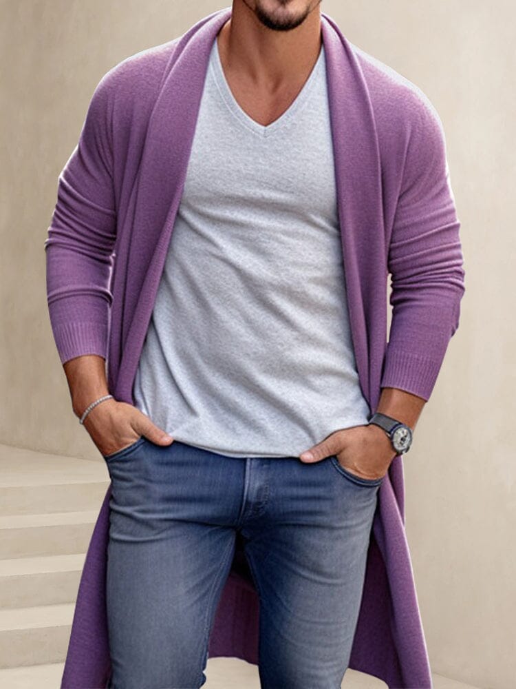 Casual Schalkragen Kragen Lang Cardigan