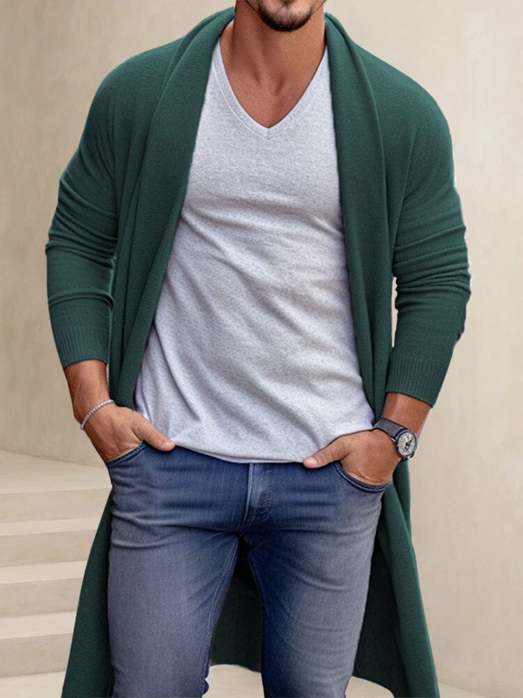 Casual Schalkragen Kragen Lang Cardigan