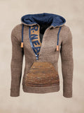 Stylish Splicing Strick Pullover Hoodie