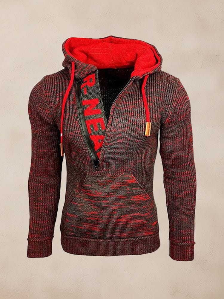 Stylish Splicing Strick Pullover Hoodie