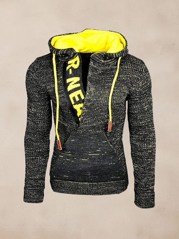 Stylish Splicing Strick Pullover Hoodie