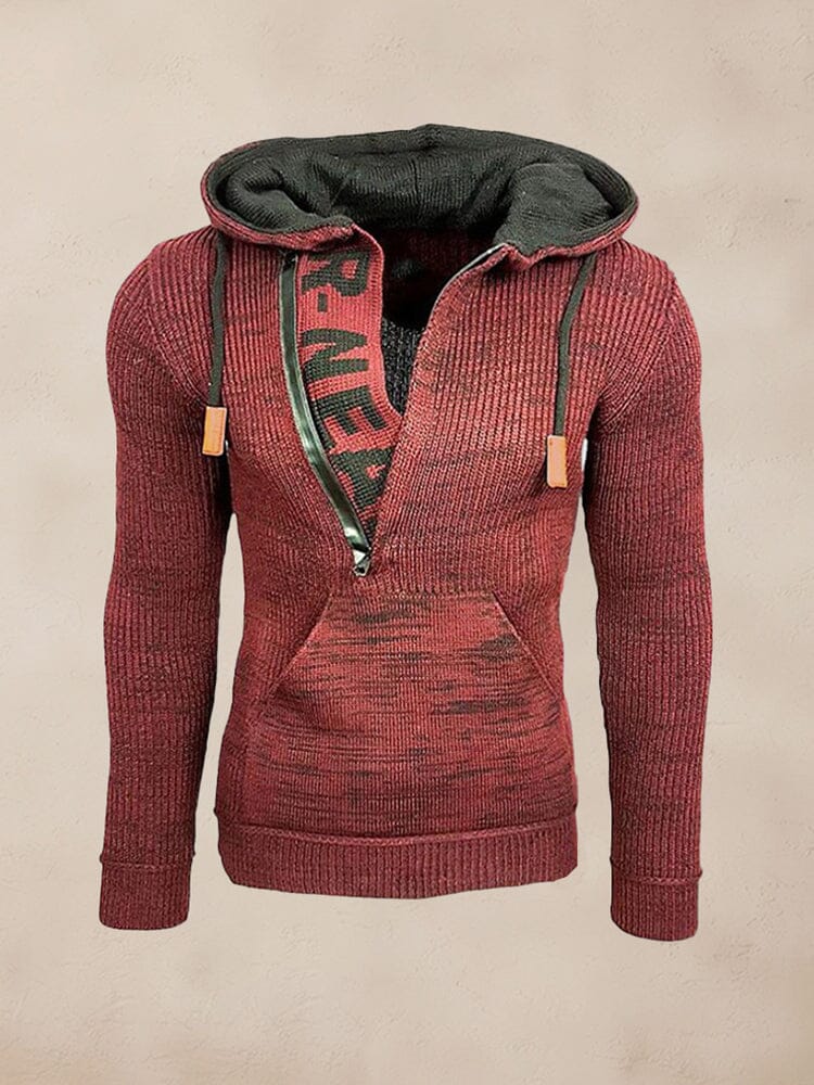 Stylish Splicing Strick Pullover Hoodie