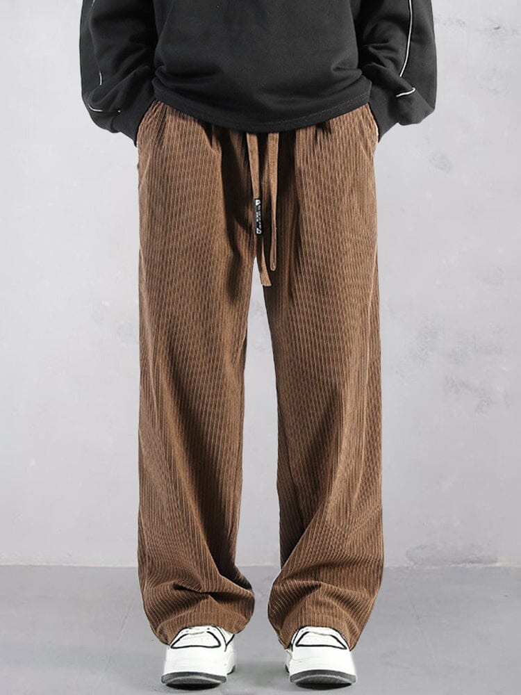 Casual Straight-Leg Corduroy Hose