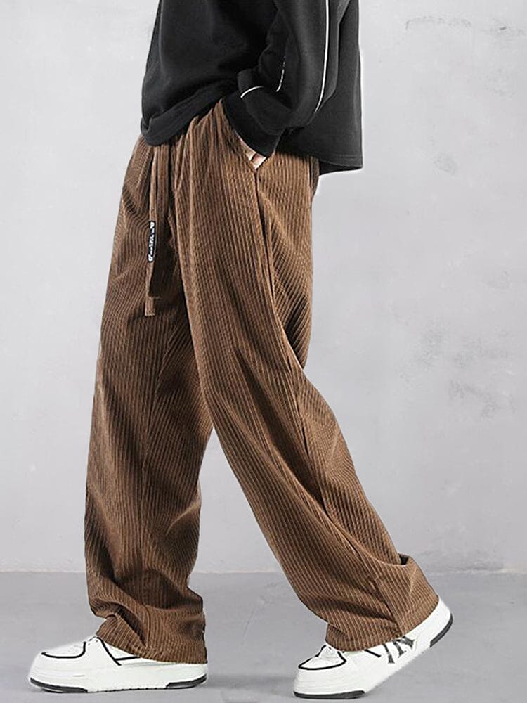 Casual Straight-Leg Corduroy Hose