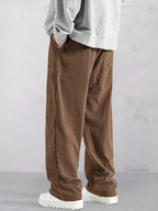 Casual Straight-Leg Corduroy Hose