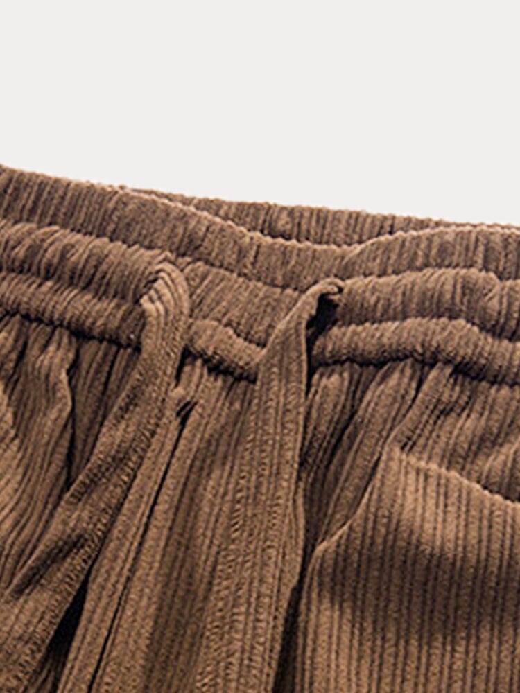 Casual Straight-Leg Corduroy Hose