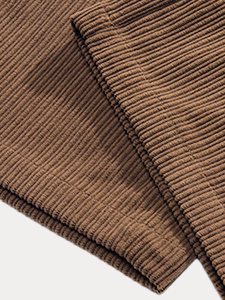 Casual Straight-Leg Corduroy Hose