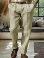 Soft Straight-Leg Baumwolle Leinen Hose