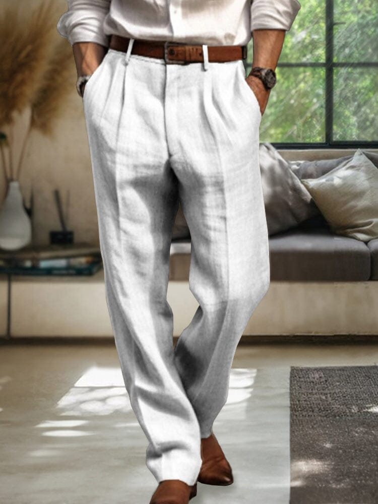 Soft Straight-Leg Baumwolle Leinen Hose