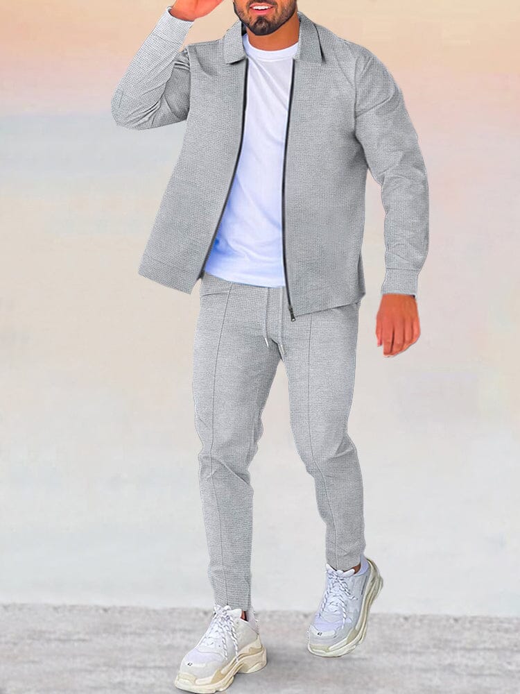 Athleisure Waffle 2-Teil Outfits