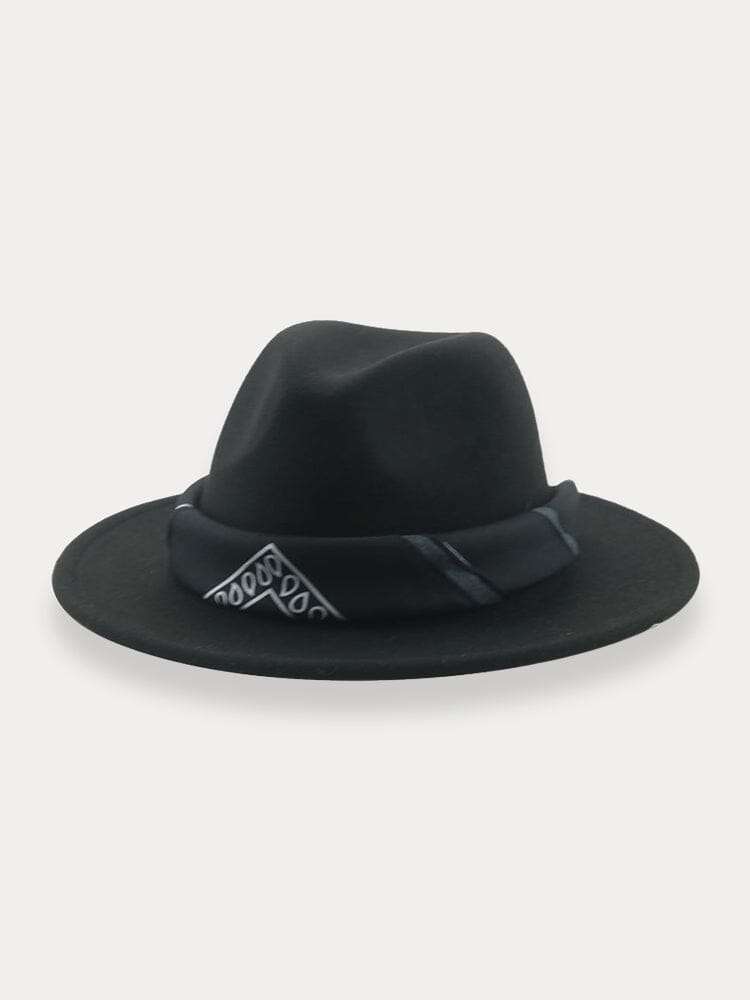 Flach Krempe Fedora Hut with Kirchief