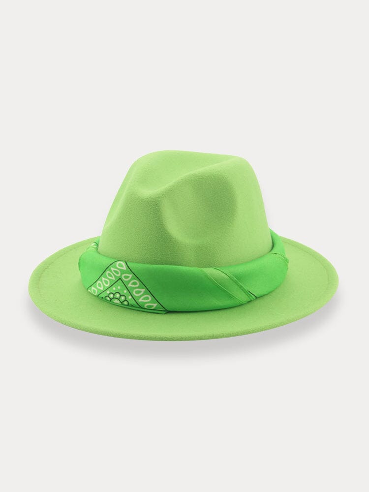Flach Krempe Fedora Hut with Kirchief