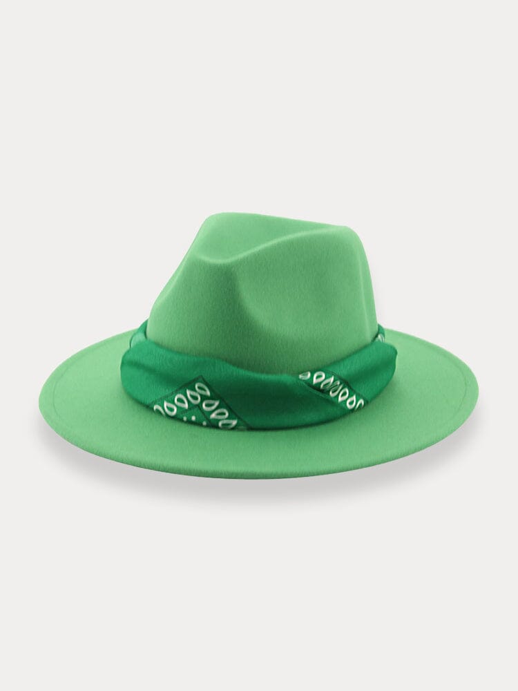 Flach Krempe Fedora Hut with Kirchief