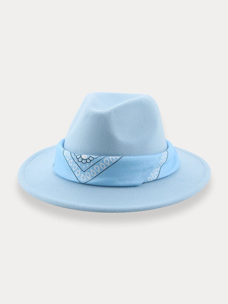 Flach Krempe Fedora Hut with Kirchief