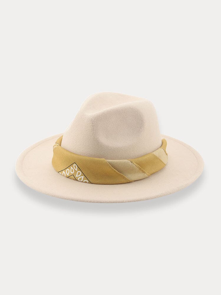 Flach Krempe Fedora Hut with Kirchief